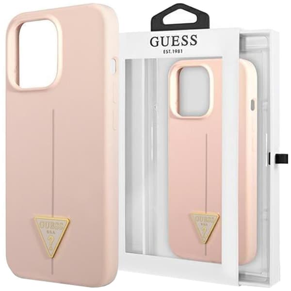 Gjett GUHCP13SSLTGP iPhone 13 mini 5.4 rosa/rosa hardt deksel silikon trekant