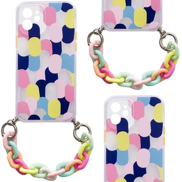 Color Chain Case Gel fleksibel veske med kjedeanheng for Xiaomi Redmi 10 flerfarget telefon (1)