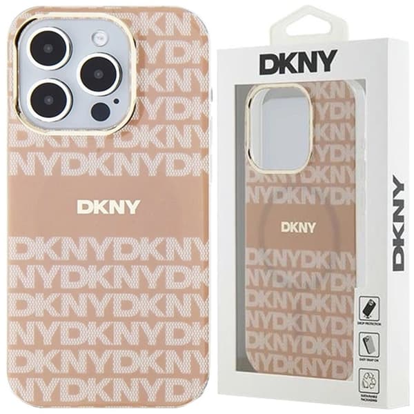 DKNY IML Mono & Stripe MagSafe beskyttelsesdeksel til iPhone 14 Pro - rosa