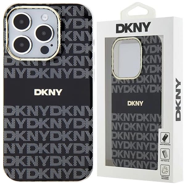 DKNY IML Mono & Stripe MagSafe beskyttelsesdeksel til iPhone 14 Pro - svart