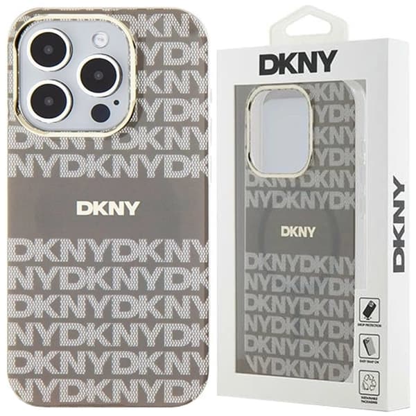 DKNY IML Mono & Stripe MagSafe beskyttelsesdeksel iPhone 15/14/13 - beige