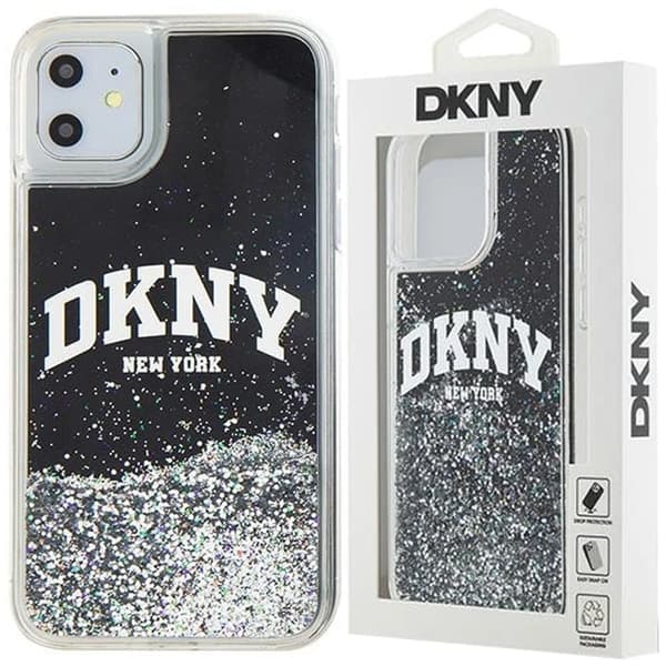 DKNY Liquid Glitter Big Logo Beskyttelsesveske til iPhone 11 / Xr - Svart