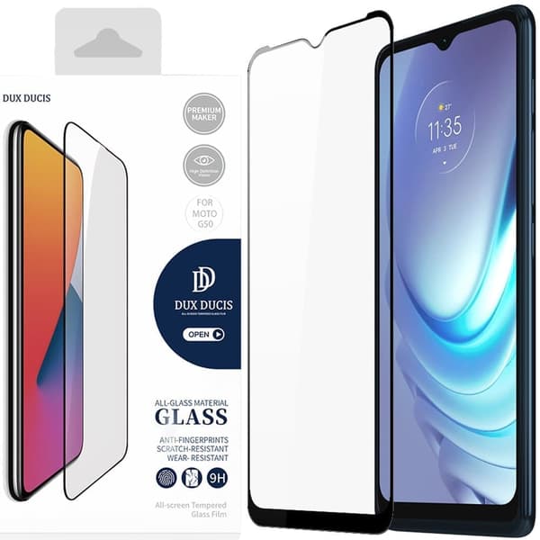 Dux Ducis 9D herdet glass slitesterk 9H herdet glass for fullskjerm og ramme for Motorola Moto G50 gjennomsiktig (veskevennlig)