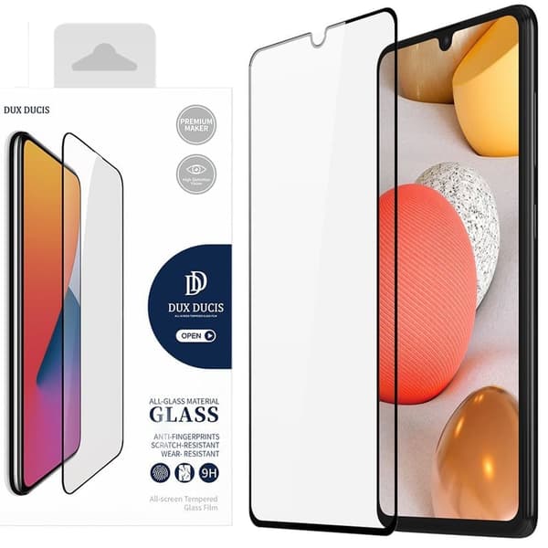 Dux Ducis 9D herdet glass slitesterk 9H herdet glass for fullskjerm og ramme for Samsung Galaxy A42 5G svart (eskevennlig)