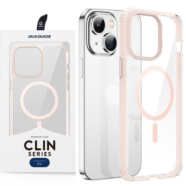 Dux Ducis Clin2 beskyttelsesdeksel til iPhone 14 Plus, magnetisk MagSafe-deksel, rosa