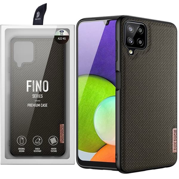Dux Ducis Fino-deksel dekket med nylonmateriale for Samsung Galaxy A22 4G grønn
