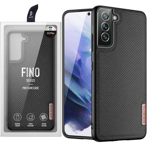 Nylonbelagt Dux Ducis Fino-deksel til Samsung Galaxy S22+ (S22 Plus) svart