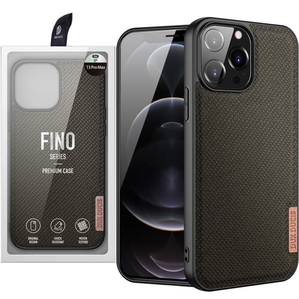 Dux Ducis Fino deksel dekket med nylonmateriale iPhone 13 Pro Max grønn