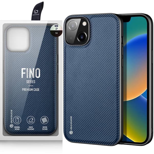 Dux Ducis Fino beskyttelsesdeksel belagt med nylonmateriale iPhone 14 Plus blå
