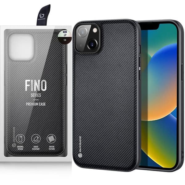 Dux Ducis Fino beskyttelsesdeksel belagt med nylonmateriale iPhone 14 Plus svart