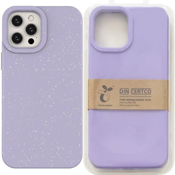 Eco Case beskyttelsesdeksel til iPhone 12 Pro Max silikondeksel, lilla