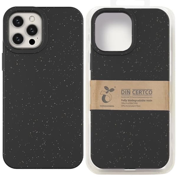 Eco Case iPhone 14 Plus-deksel, silikon, desintegrerende deksel, svart