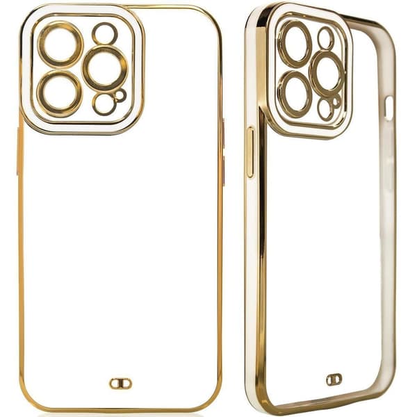 Fashion Case-deksel til Samsung Galaxy A12 5G geldeksel med gullramme, hvit