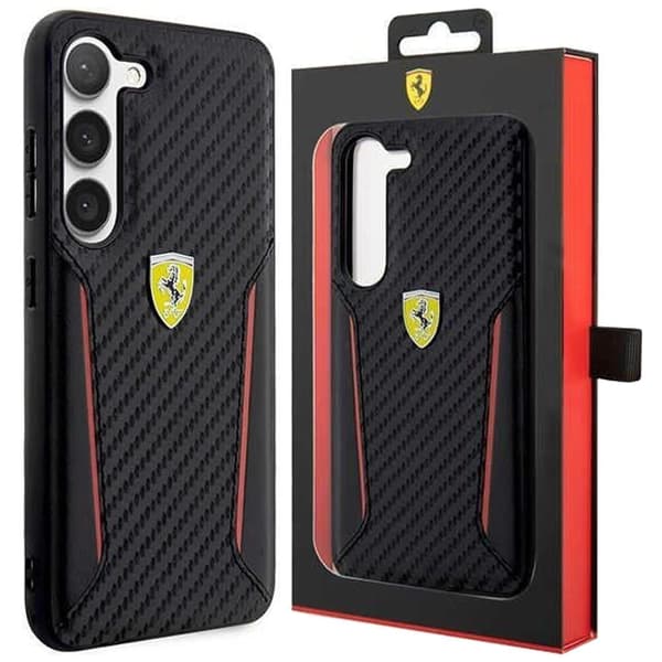 Ferrari FEHCS23MNPYK S23+ S916 svart/svart hardt etui karbon kontrastkanter