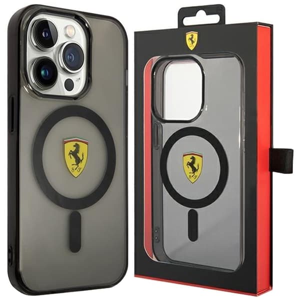 Ferrari FEHMP14LURKK deksel til iPhone 14 Pro - svart gjennomskinnelig Magsafe
