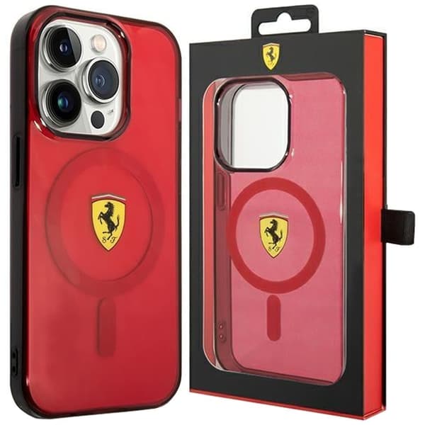Ferrari FEHMP14LURKR deksel til iPhone 14 Pro - rød gjennomsiktig Magsafe