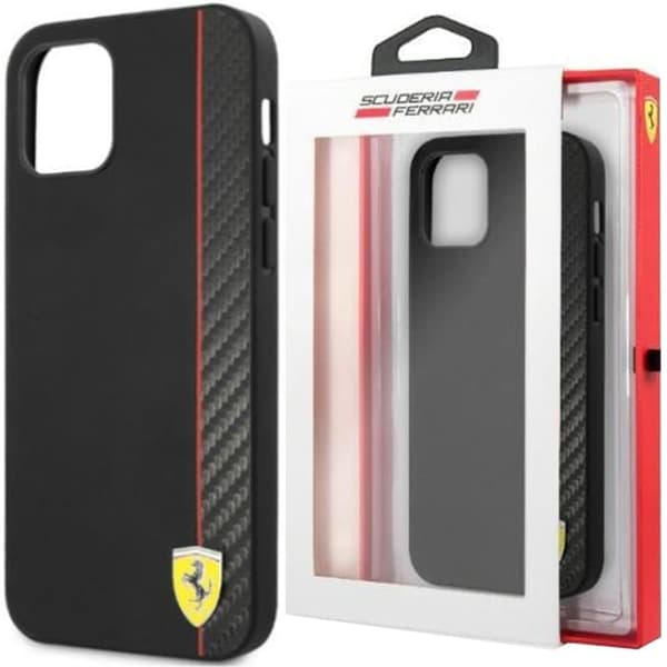 Ferrari FESAXHCP13SBK iPhone 13 mini 5.4 svart/svart hardt deksel On Track Carbon Stripe