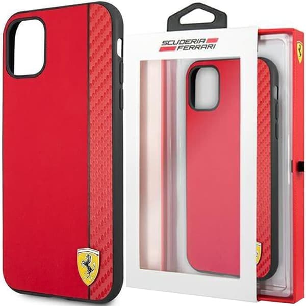 Ferrari FESAXHCP13SRE iPhone 13 mini 5.4 rød/rød hard veske On Track Carbon Stripe