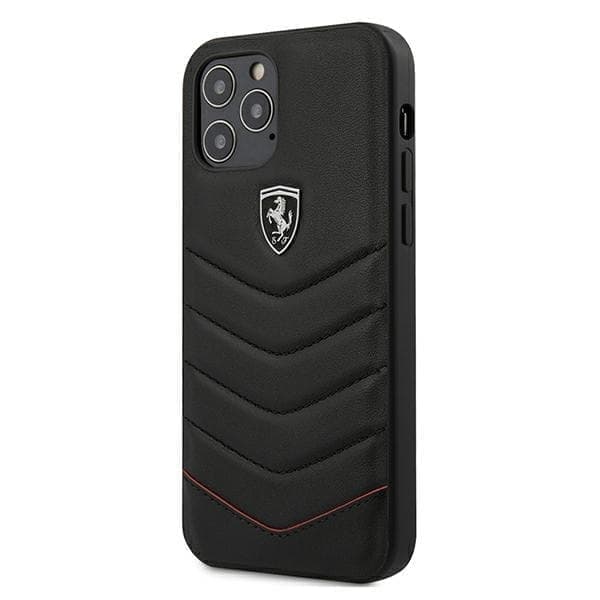 Ferrari Off Track Quilted Protective Deksel til iPhone 12 Pro Max - Svart