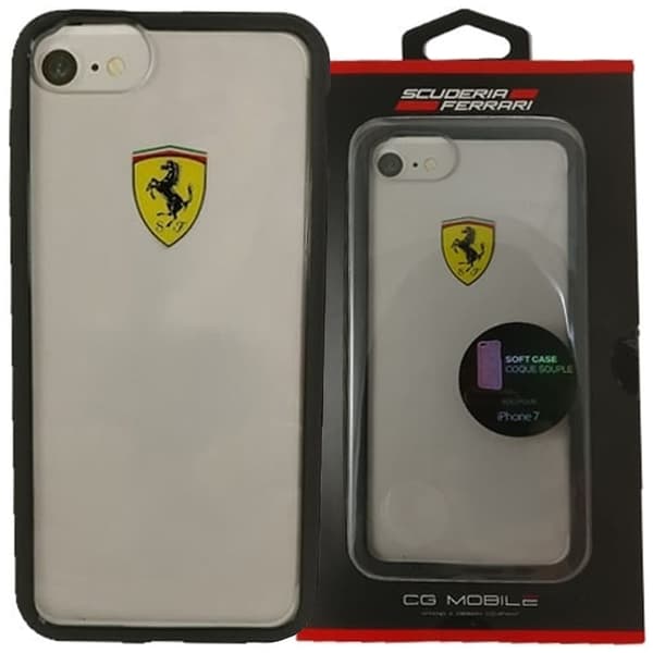 Ferrari gjennomsiktig beskyttelsesdeksel til iPhone 7 / 8 / SE 2020 / SE 2022 - gjennomsiktig og svart