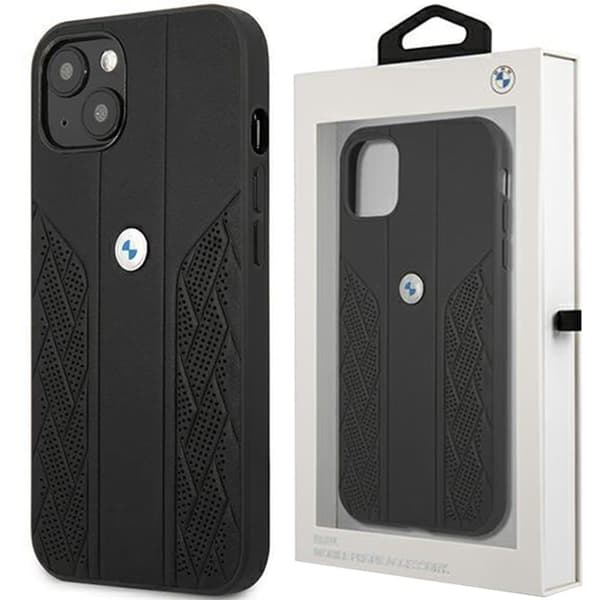 Veske BMW BMHCP13SRSPPK iPhone 13 mini 5.4 svart/svart hardt etui Leather Curve Perforate