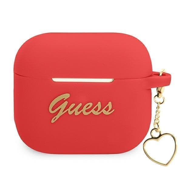 Guess GUA3LSCHSR AirPods 3 -kuori punainen/punainen Silikoni Charm Heart Collection