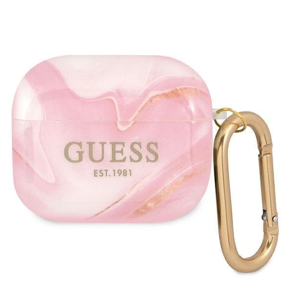 Guess GUA3UNMP AirPods 3 -kansi vaaleanpunainen/vaaleanpunainen Marble Collection