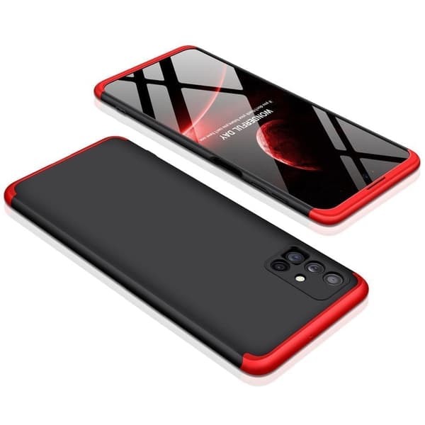 GKK 360 beskyttelsesveske - et etui for hele saken? foran + bak Samsung Galaxy M51 svart og rød