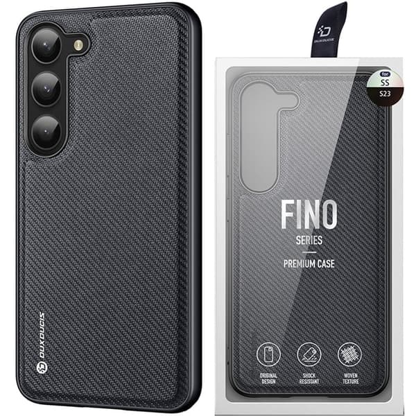 Dux Ducis Fino deksel til Samsung Galaxy S23+, deksel med silikonramme, svart