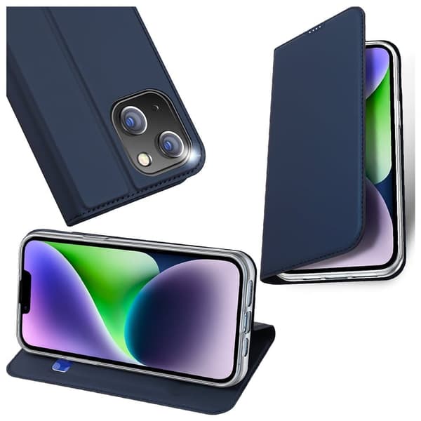 Dux Ducis Skin Pro iPhone 15 Plus-deksel med klaff og lommebok - blå