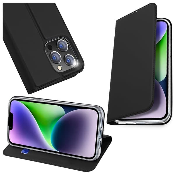 Dux Ducis Skin Pro beskyttelsesdeksel til iPhone 15 Pro med klaff og lommebok - svart