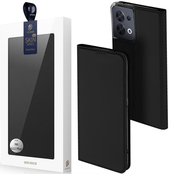 Dux Ducis Skin Pro-veske til Oppo Reno 8-deksel med flip-kortlommebok? svart stativ