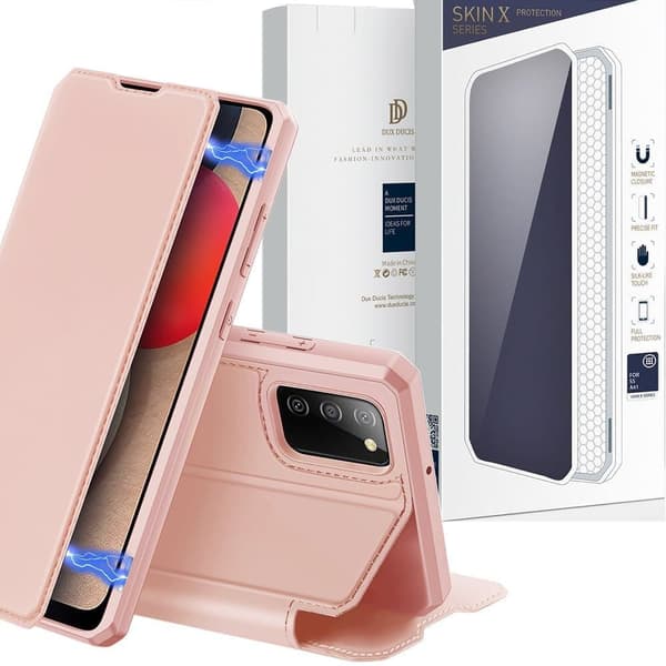 DUX DUCIS Skin X deksel med klaff til Samsung Galaxy A02s EU rosa