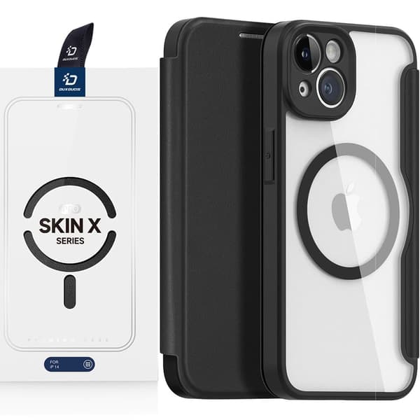 Dux Ducis Skin X Pro beskyttelsesdeksel til iPhone 14 Plus magnetisk MagSafe-deksel med svart klaff