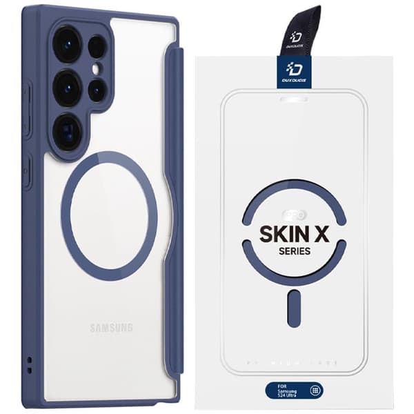 Dux Ducis Skin X Pro-deksel til Samsung S24 Ultra med magnetring og klaff - blå