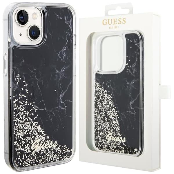 Guess GUHCP14SLCSGSGK-deksel til iPhone 14 - svart Liquid Glitter Marble