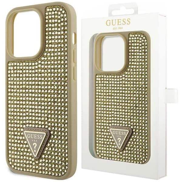 Guess GUHCP14XHDGTPD-deksel til iPhone 14 Pro Max 6.7 - Gull Rhinestone Triangle