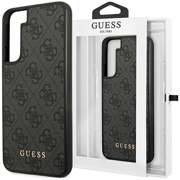 Guess GUHCS22SG4GFGR S22 S901 Grå/grå Hard Case 4G Metal Gold Logo