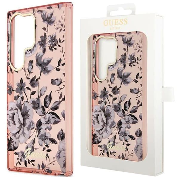 Guess GUHCS23LHCFWSP S23 Ultra S918 veske - Pink Flower Collection