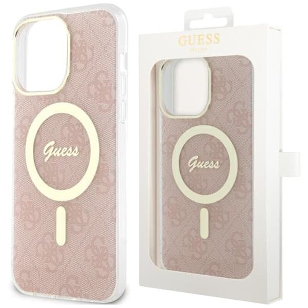 Guess GUHMP14LH4STP-deksel til iPhone 14 Pro - rosa 4G MagSafe