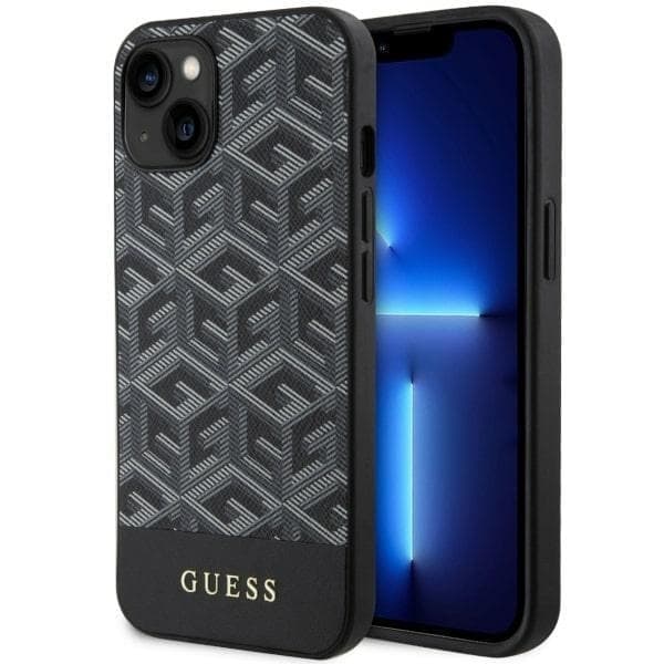 Guess GUHMP14SHGCFSEK-deksel til iPhone 14 - svart GCube Stripes MagSafe