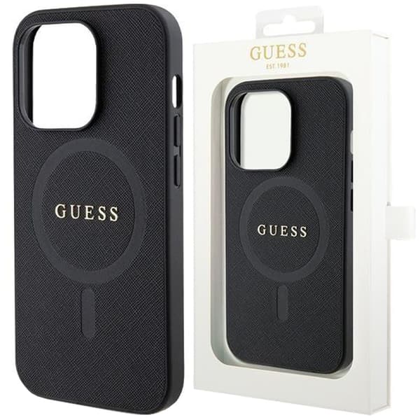 Guess GUHMP14XPSAHMCK-deksel til iPhone 14 Pro Max 6.7 - Svart Saffiano MagSafe
