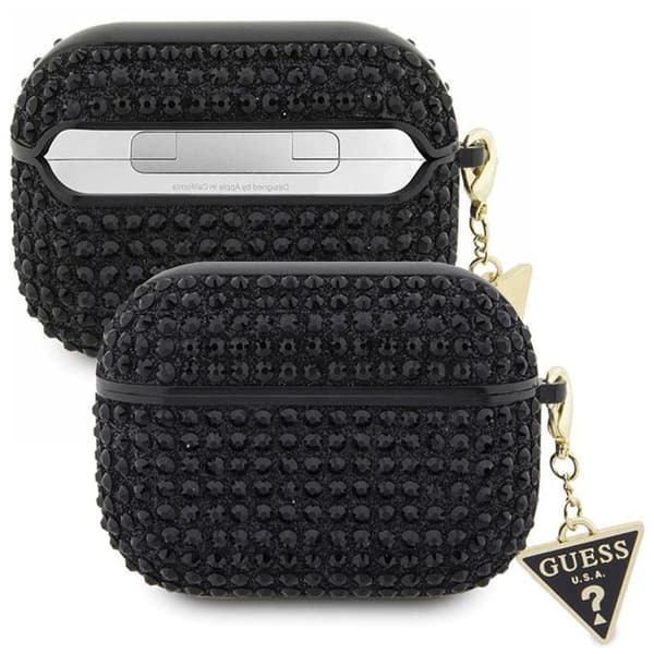 Guess Rhinestone Triangle Charm GUAP2HDGTPK Veske til AirPods Pro 2 - Svart