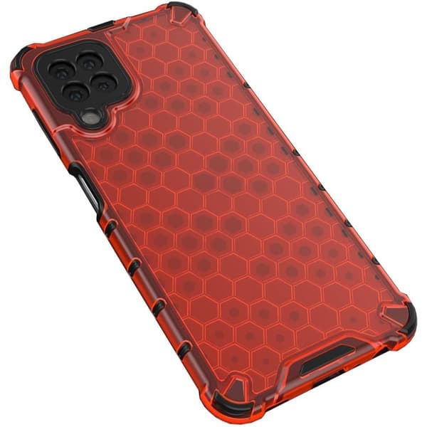 Honeycomb-lignende pansret deksel med gelramme for Samsung Galaxy A22 4G rød telefon