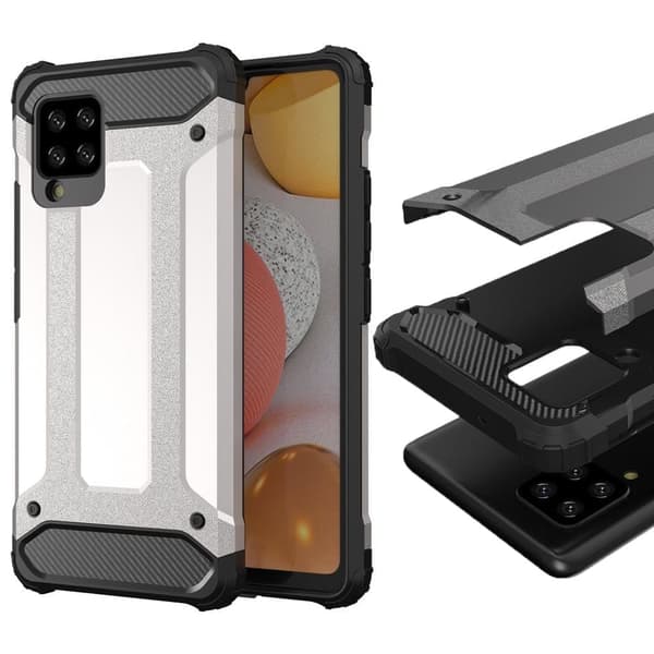 Hybrid Armor pansret hybriddeksel for Samsung Galaxy A42 5G sølv