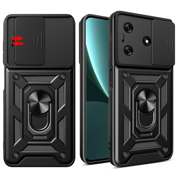 Hybrid Armor Camshield Veske til Infinix Zero Ultra med kameraskjold - svart