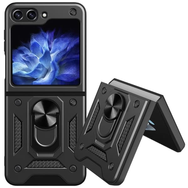 Hybrid Armor Camshield-deksel til Z Flip 5 5G med kamerabeskyttelse - svart