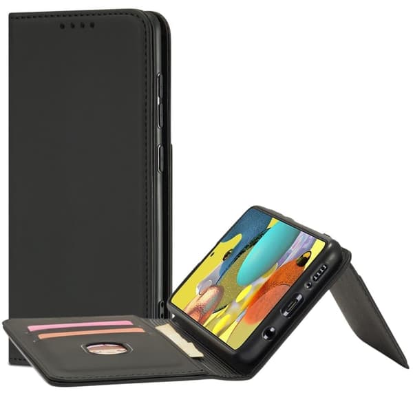 Magnetisk kortdeksel for Samsung Galaxy A53 5G kort lommebokbeskytter? stå svart