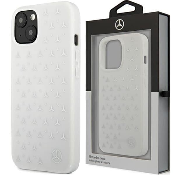 Mercedes MEHCP13MESPWH iPhone 13 6.1 hvit/hvit hardt deksel Silver Stars Pattern