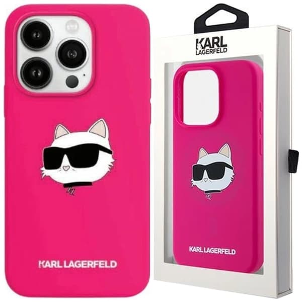 Karl Lagerfeld Silikon Choupette Head MagSafe Beskyttelsesveske til iPhone 15/14/13 - Rosa